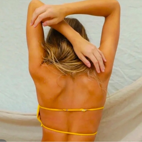 Free People x Toast signature ruffle bandeau in Sunset Rib medium NWT - Picture 2 of 3